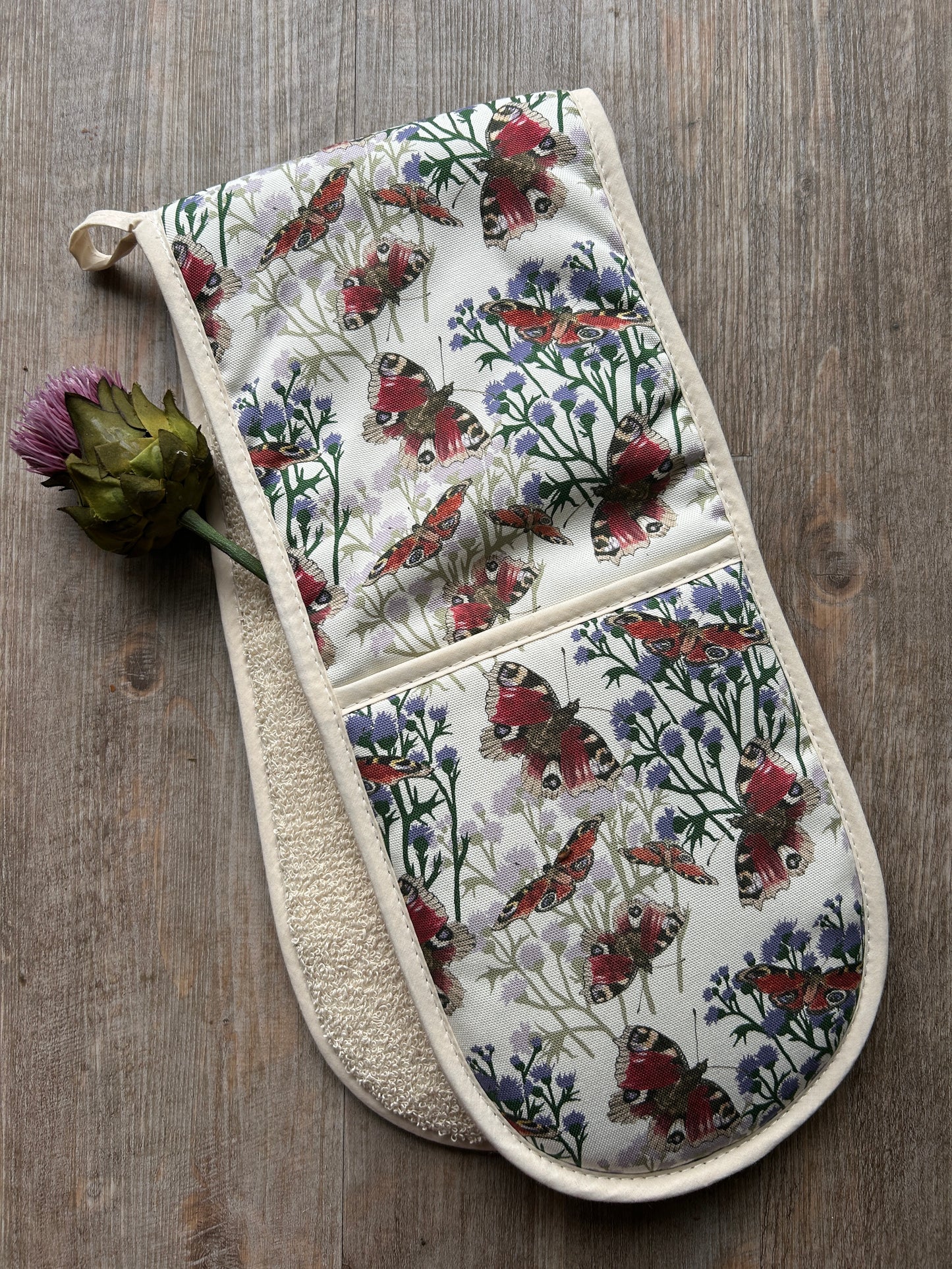 Scottish Butterflies & Thistles Double Oven Glove