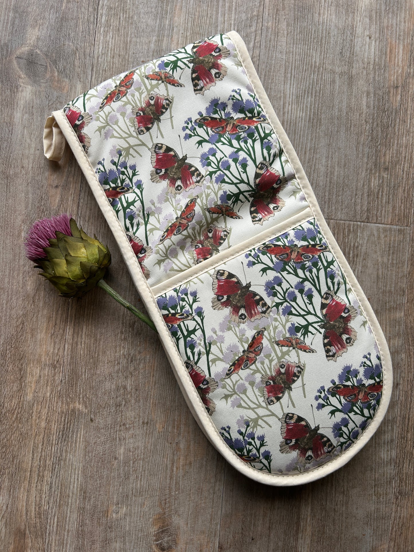 Scottish Butterflies & Thistles Double Oven Glove