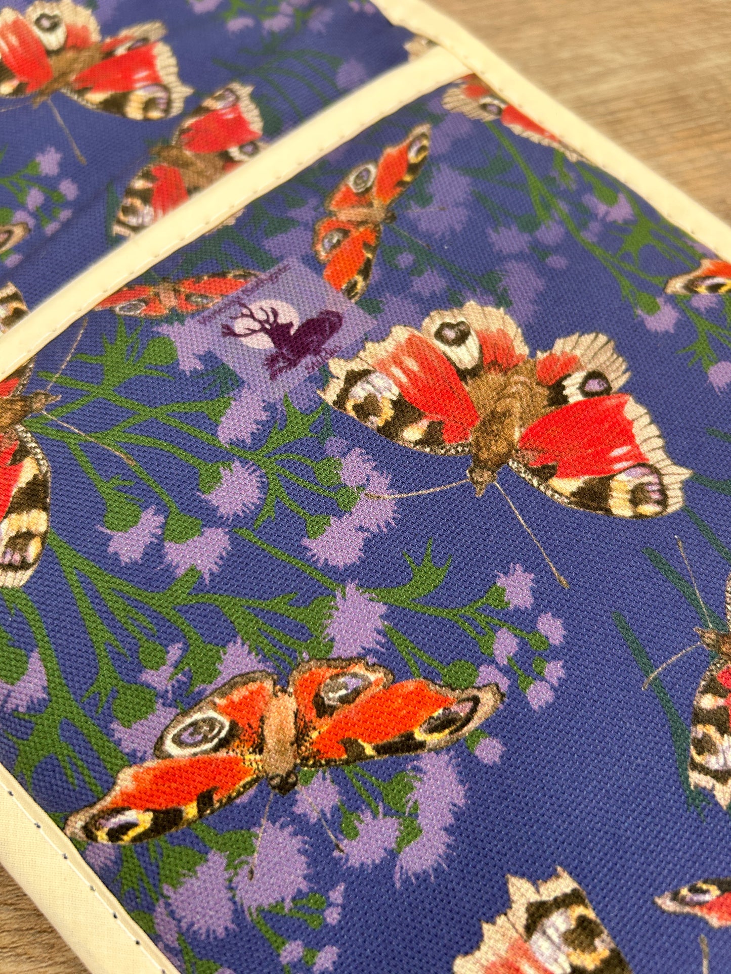 Scottish Butterflies & Thistles Double Oven Glove