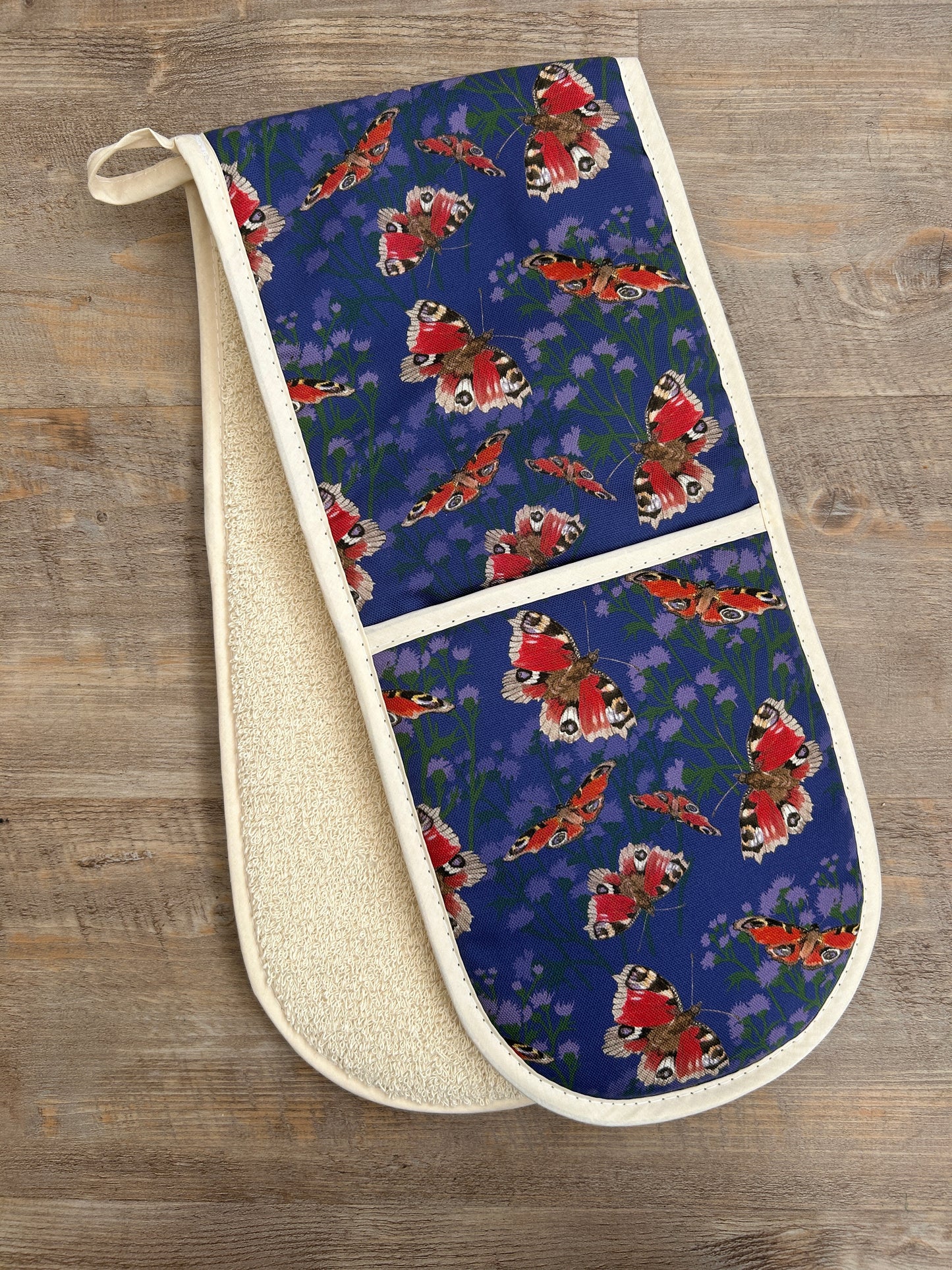Scottish Butterflies & Thistles Double Oven Glove