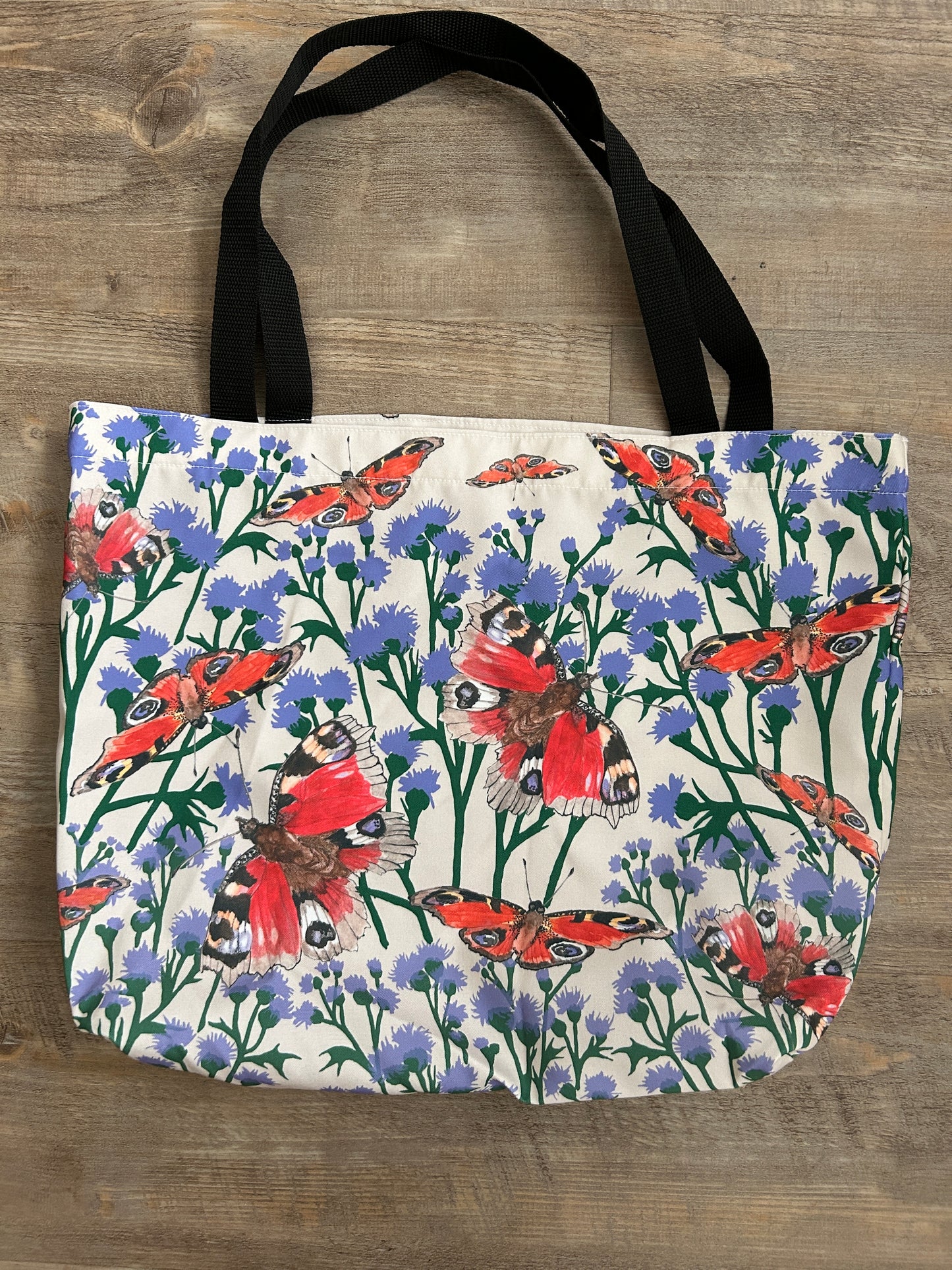 Scottish Butterflies & Thistles Large Shopper Tote
