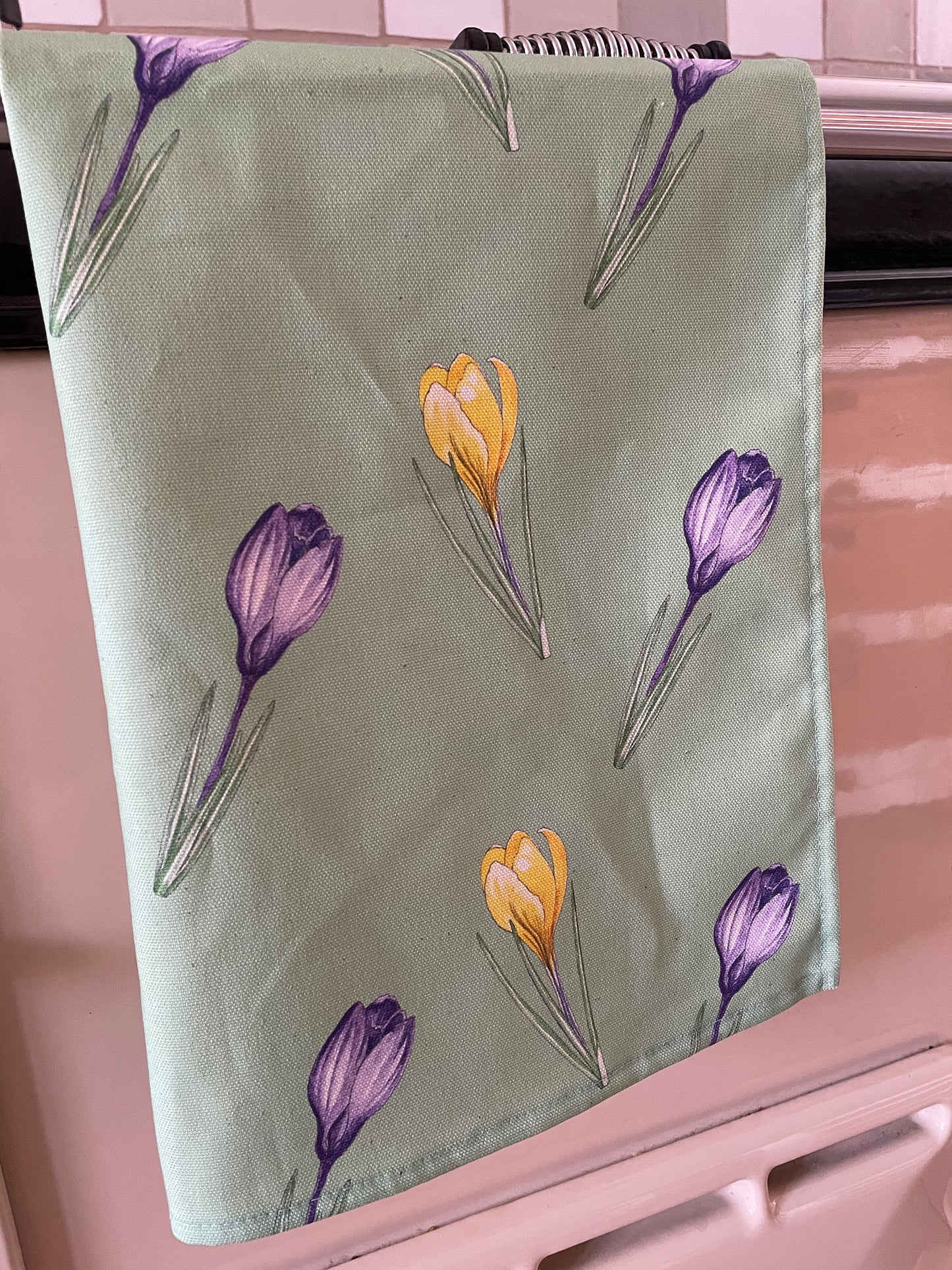 Crocus Focus Organic Cotton Tea Towel