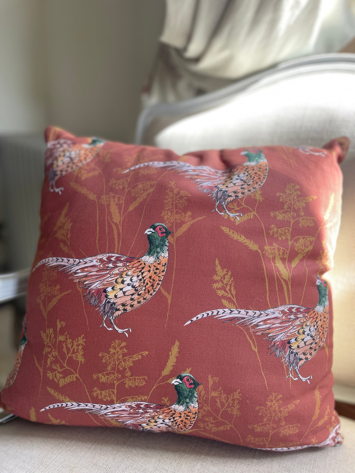 Pleasant Pheasant Organic Cotton cushion