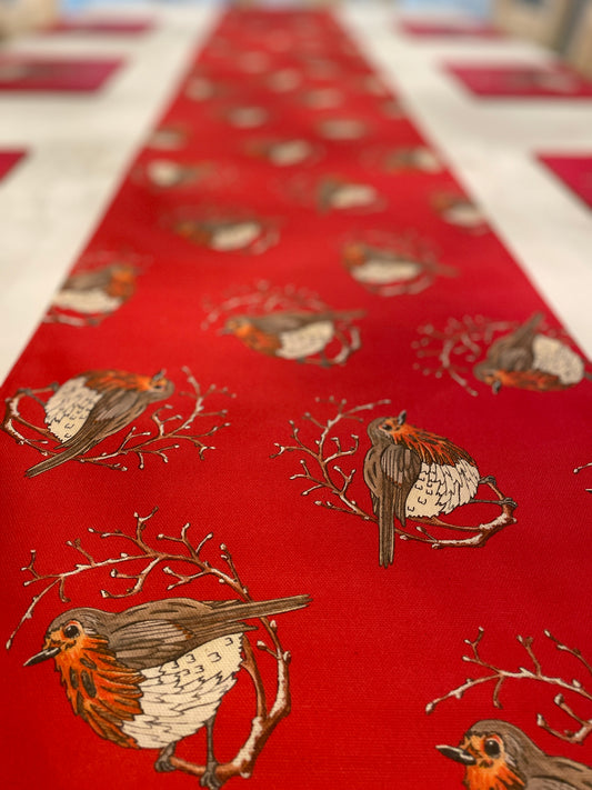 Festive Robin, Handmade Table Runner