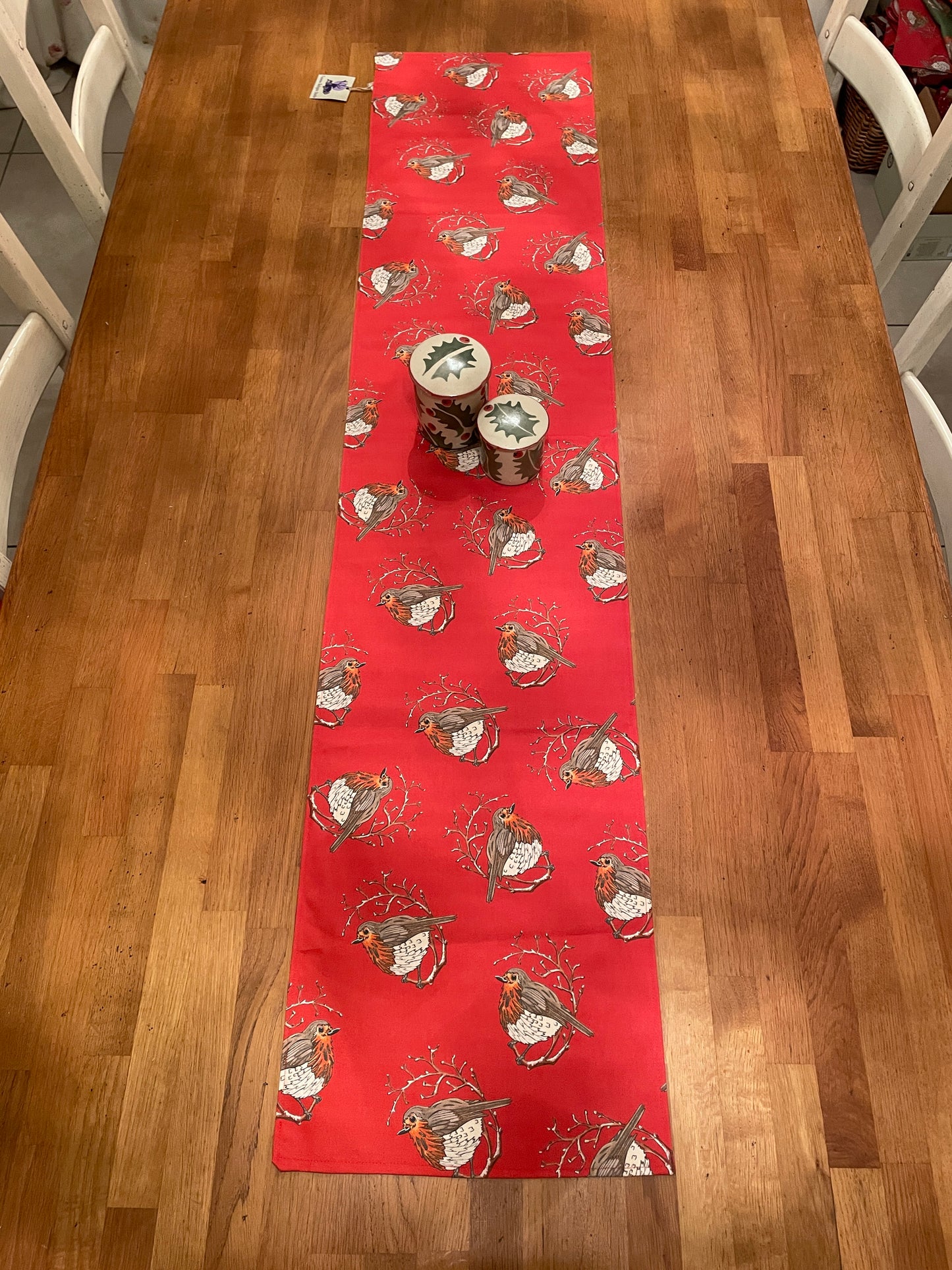 Festive Robin, Handmade Table Runner