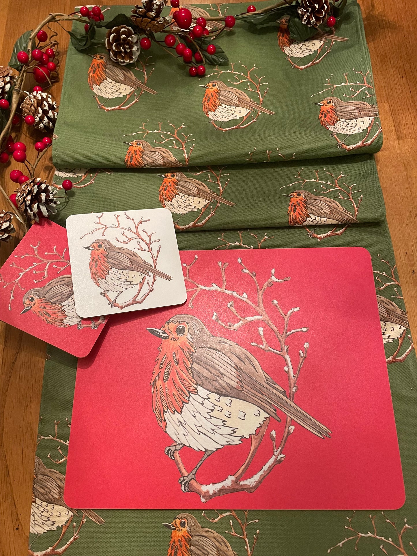 Festive Robin placemat