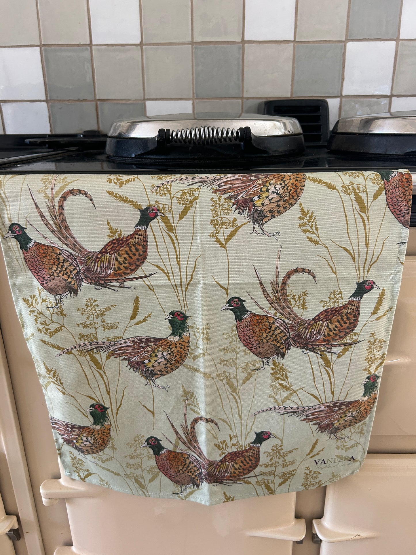 Pleasant Pheasant cotton Tea Towel