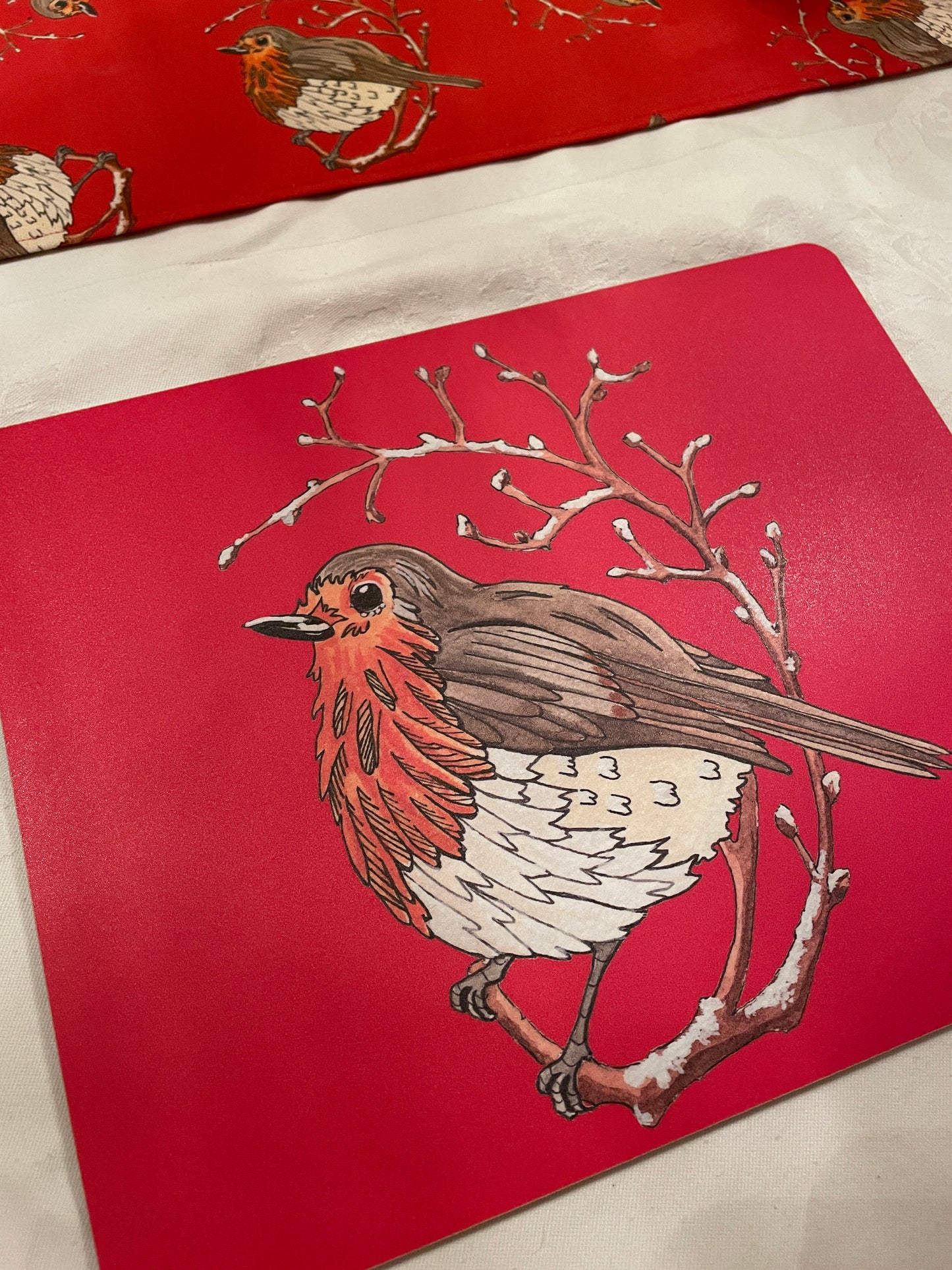 Festive Robin placemat