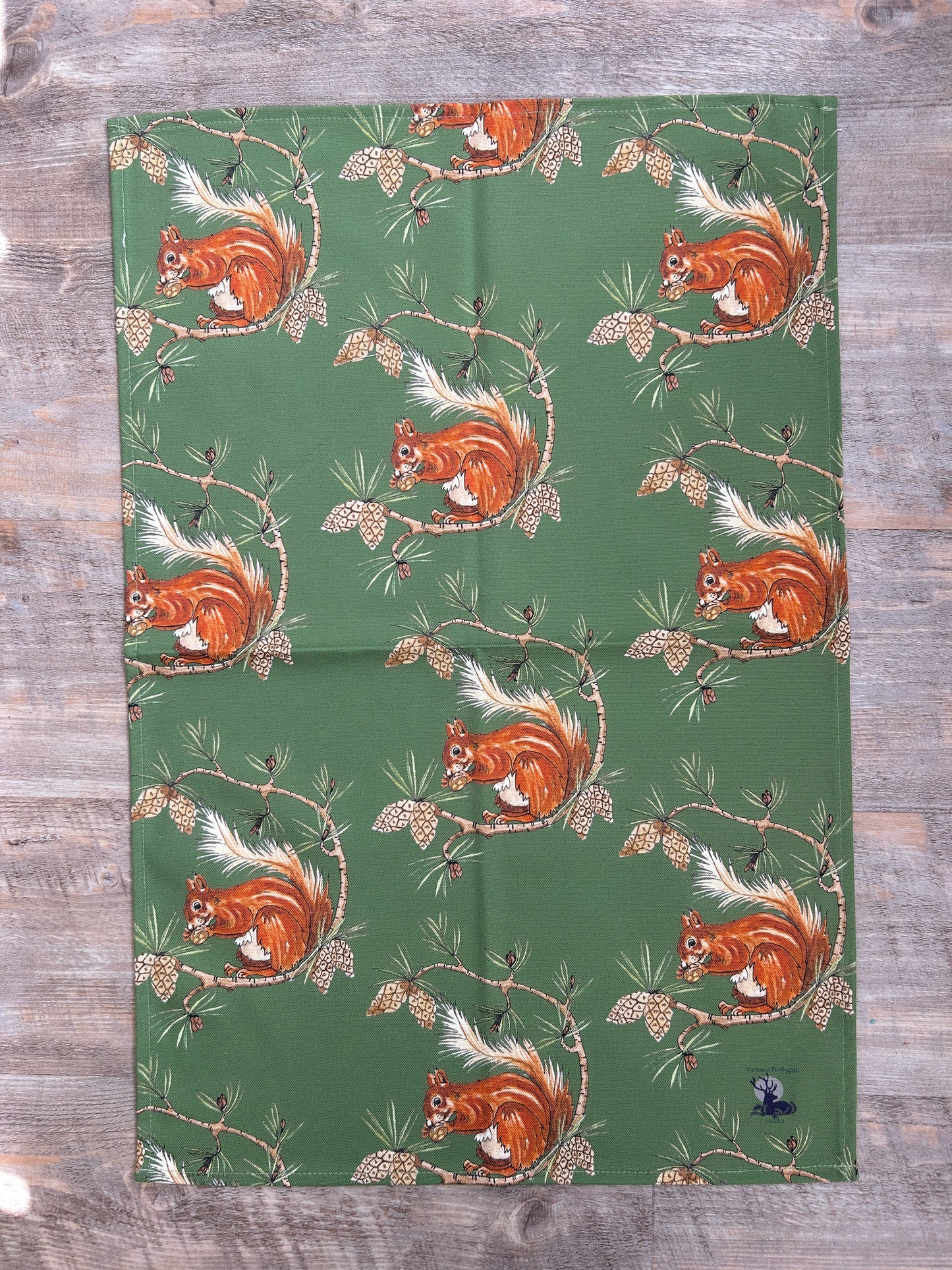 Red Squirrel Design, Cotton Tea Towel