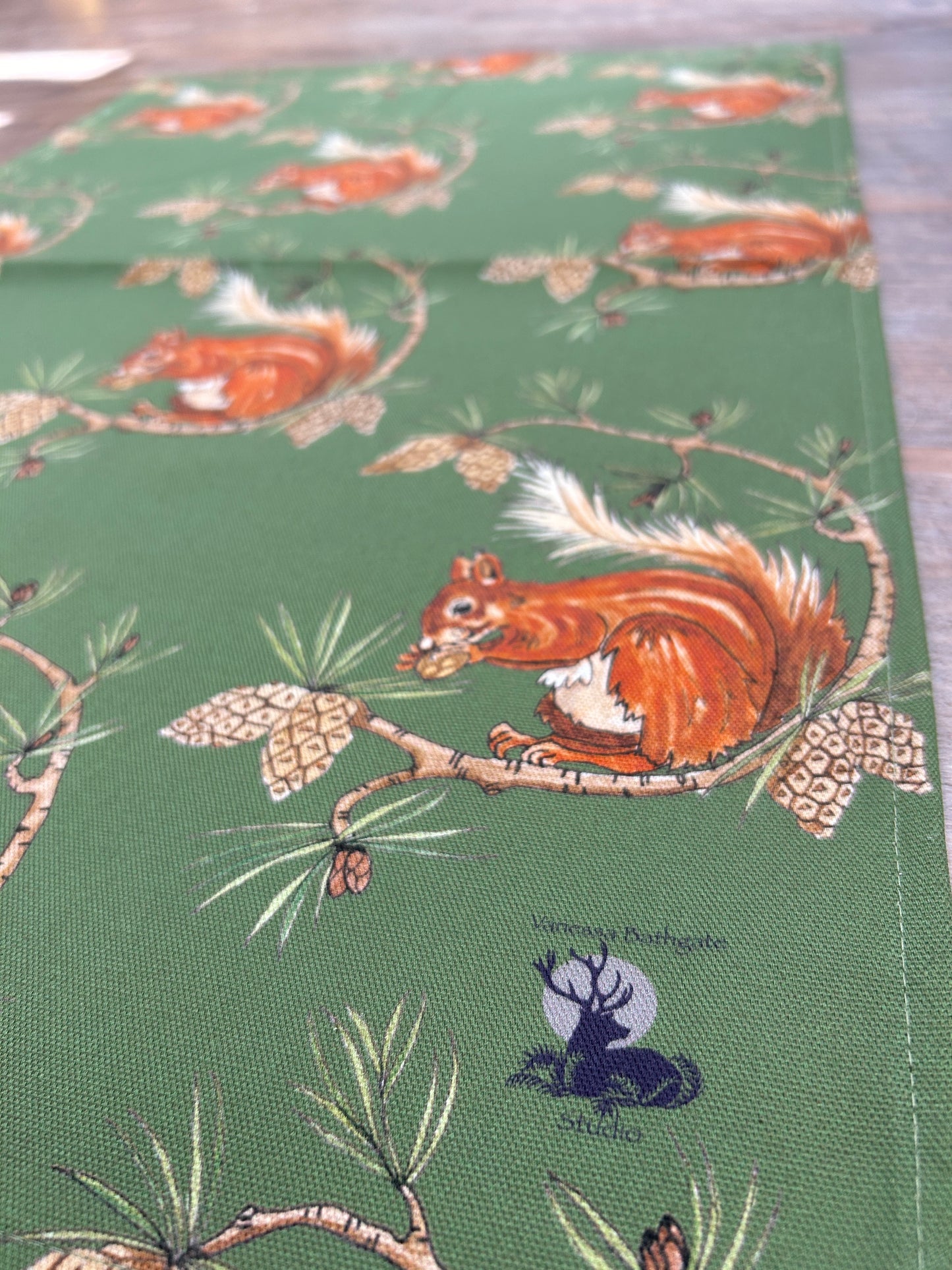 Red Squirrel Design, Cotton Tea Towel