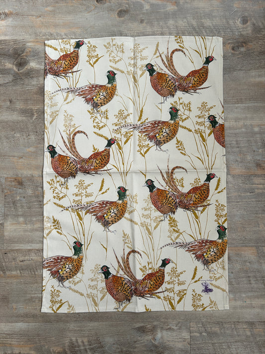 Pleasant Pheasant cotton Tea Towel