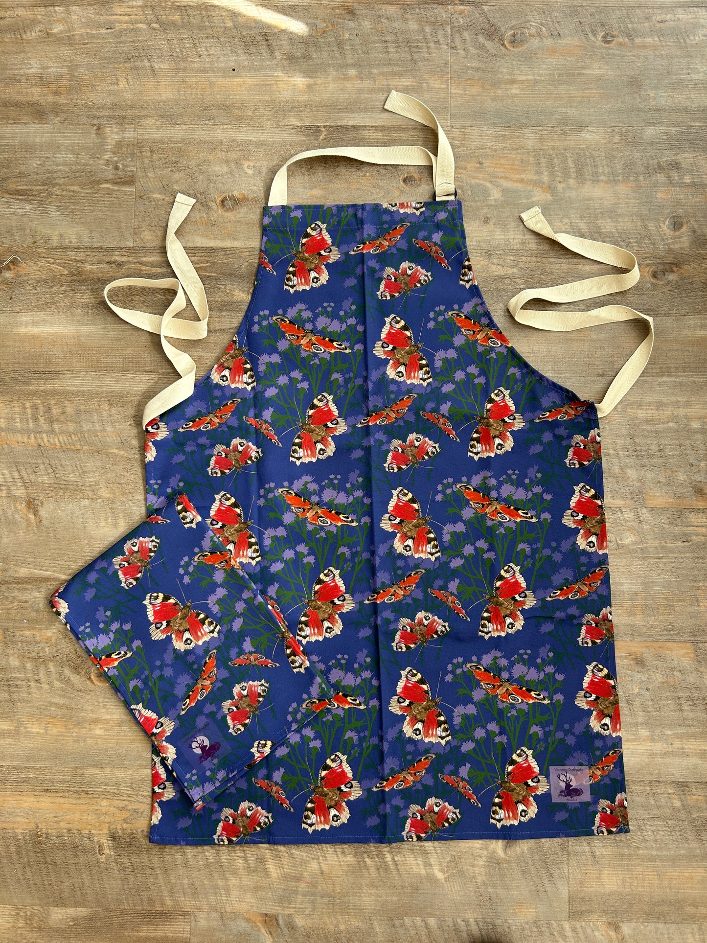 Butterfly and Thistle Design Apron