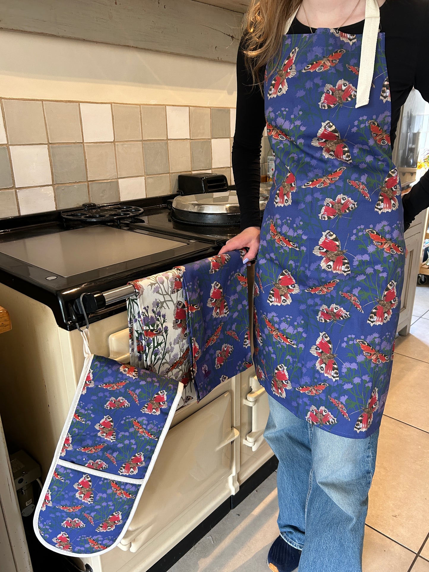 Butterfly and Thistle Design Apron