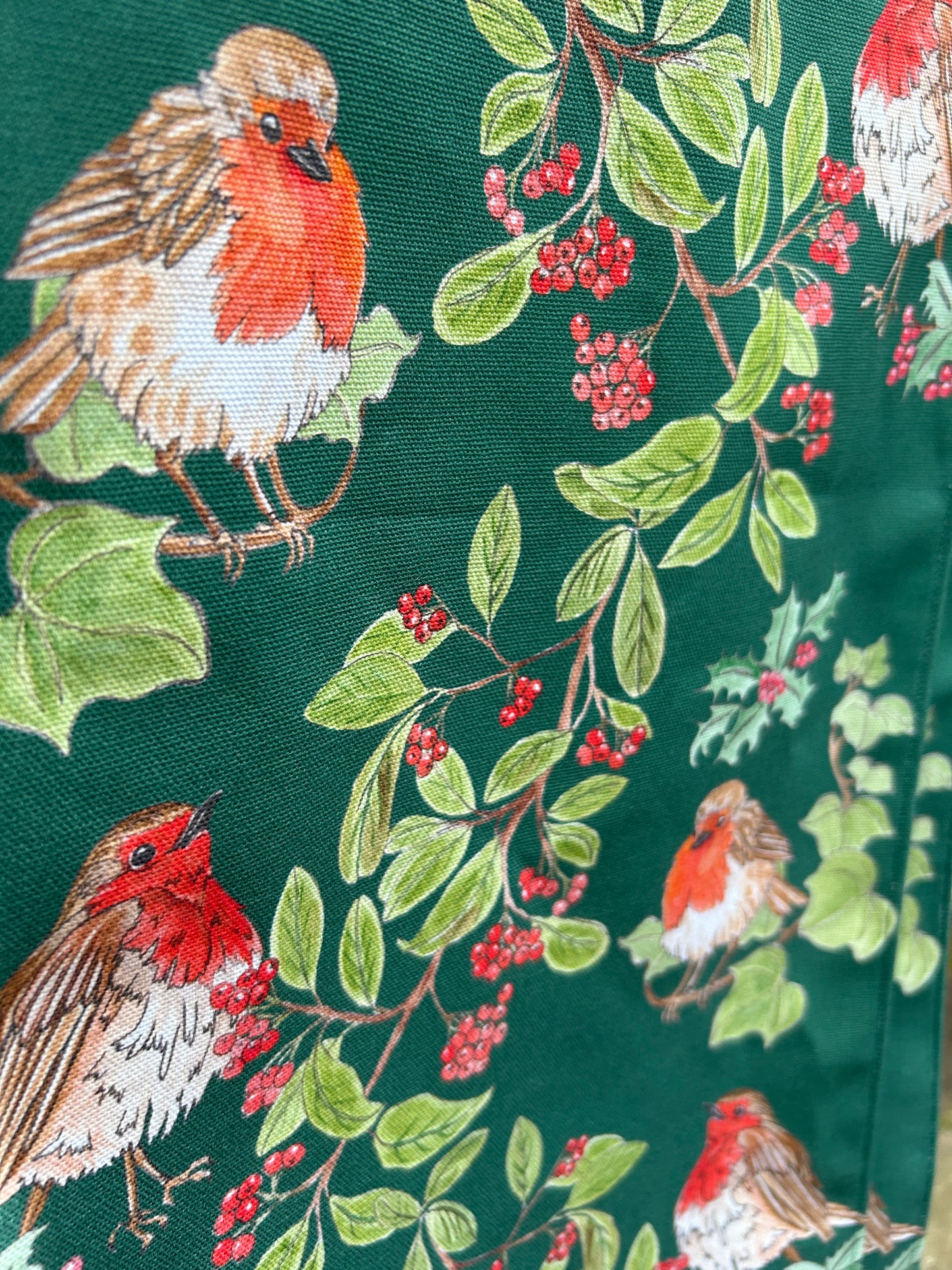 Festive Robin Garland Design Table Runner Hand made