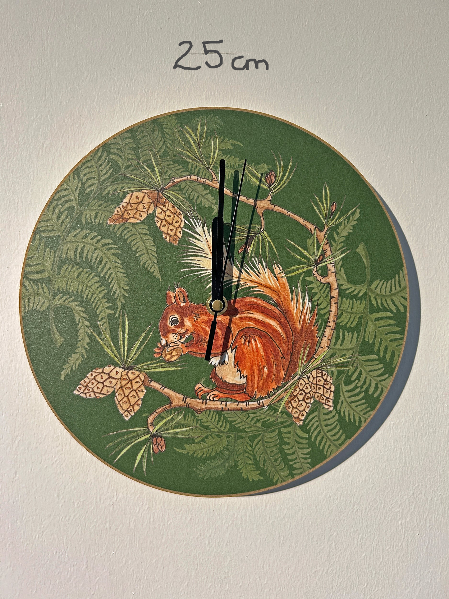 Red Squirrel Design Clock